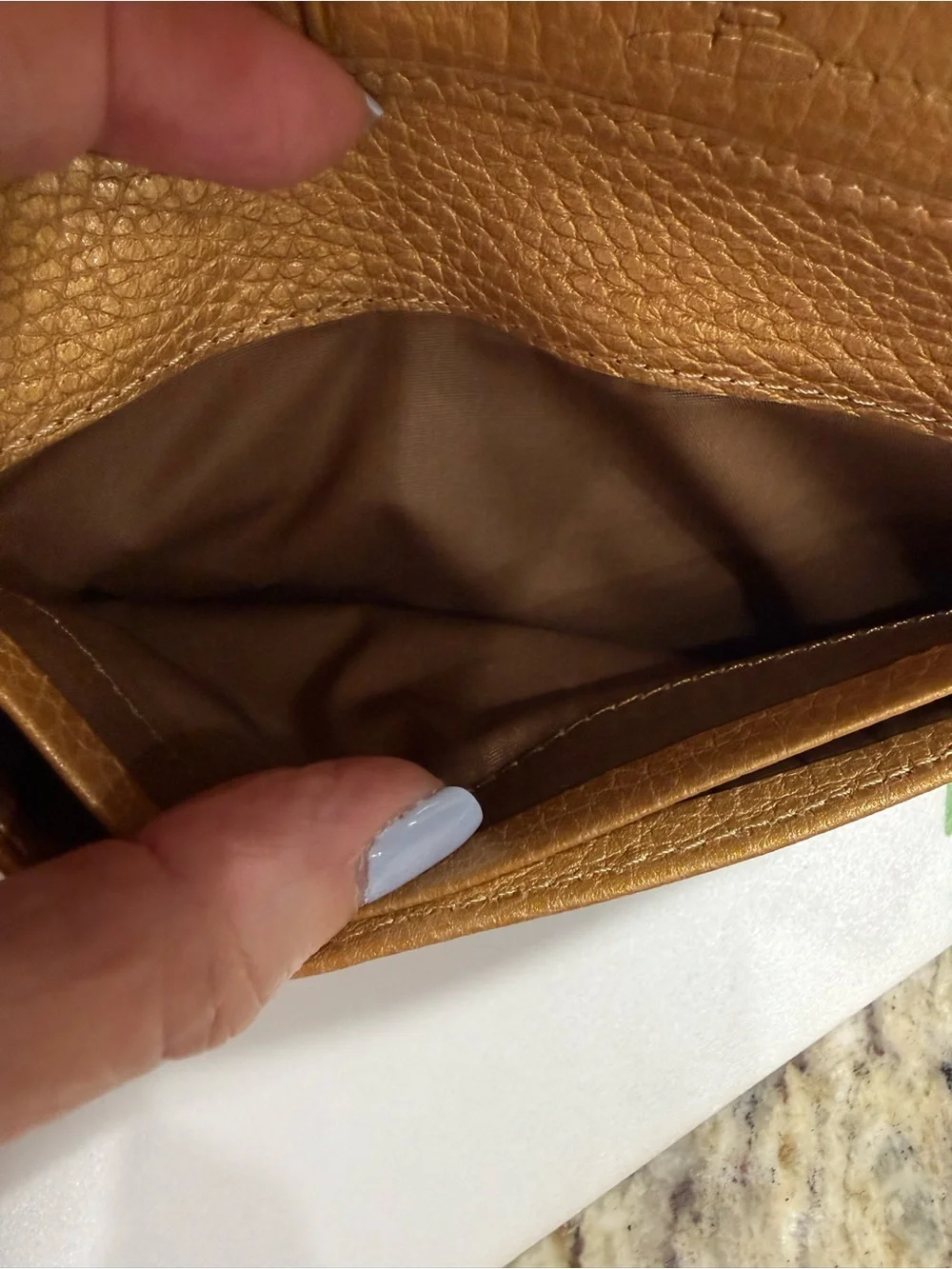 Bosca New Gold Leather Women’s Wallet - Stylish Folded Clutch